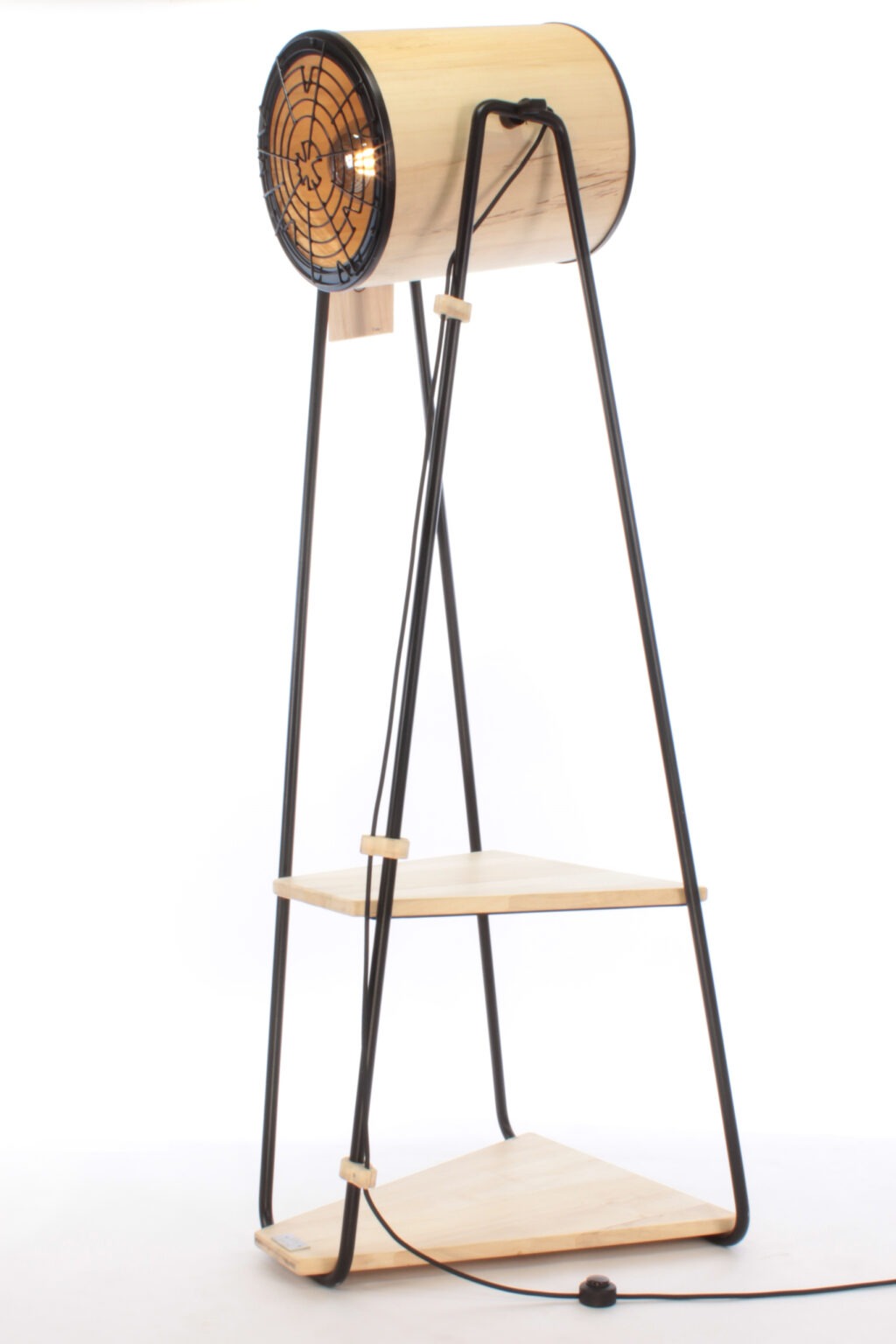 lampa TRUNK z toczonym kloszem z drewna