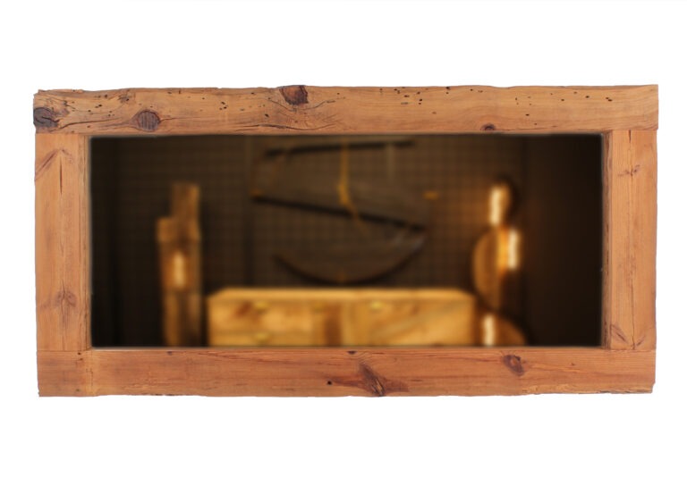 lustro LOG ze starego drewna wieszane poziomo